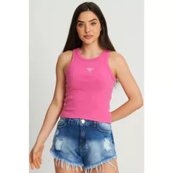 Regata Feminina Com Logo Metalizado Planet Girls Rosa Claro