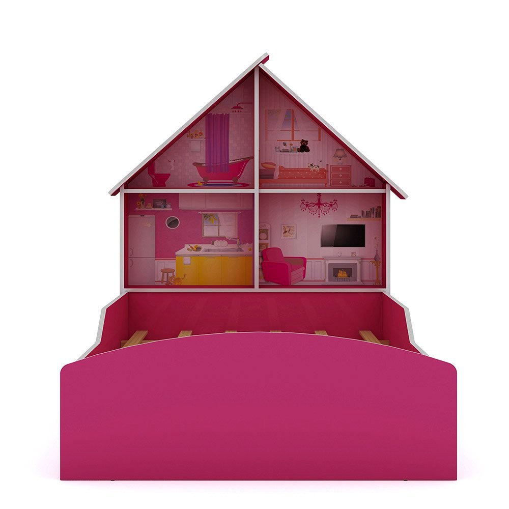 Cama Infantil Casinha 100% MDF Rosa/Pink Ploc Pink · foto 2
