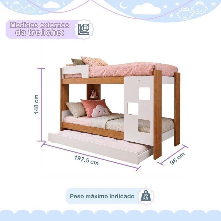 Treliche 100% MDF com Prateleira Vegas Branco/Ypê Branco/Ypê · foto 2