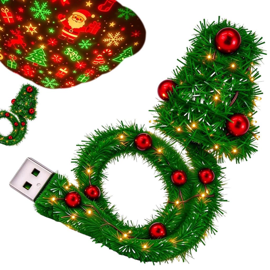Projetor De Luz De Natal Plug and Play Forma De Árvore Candeeiro De Mesa Férias Interior Com 6 Slides Para Casa habke1br — imagem 2 de 2