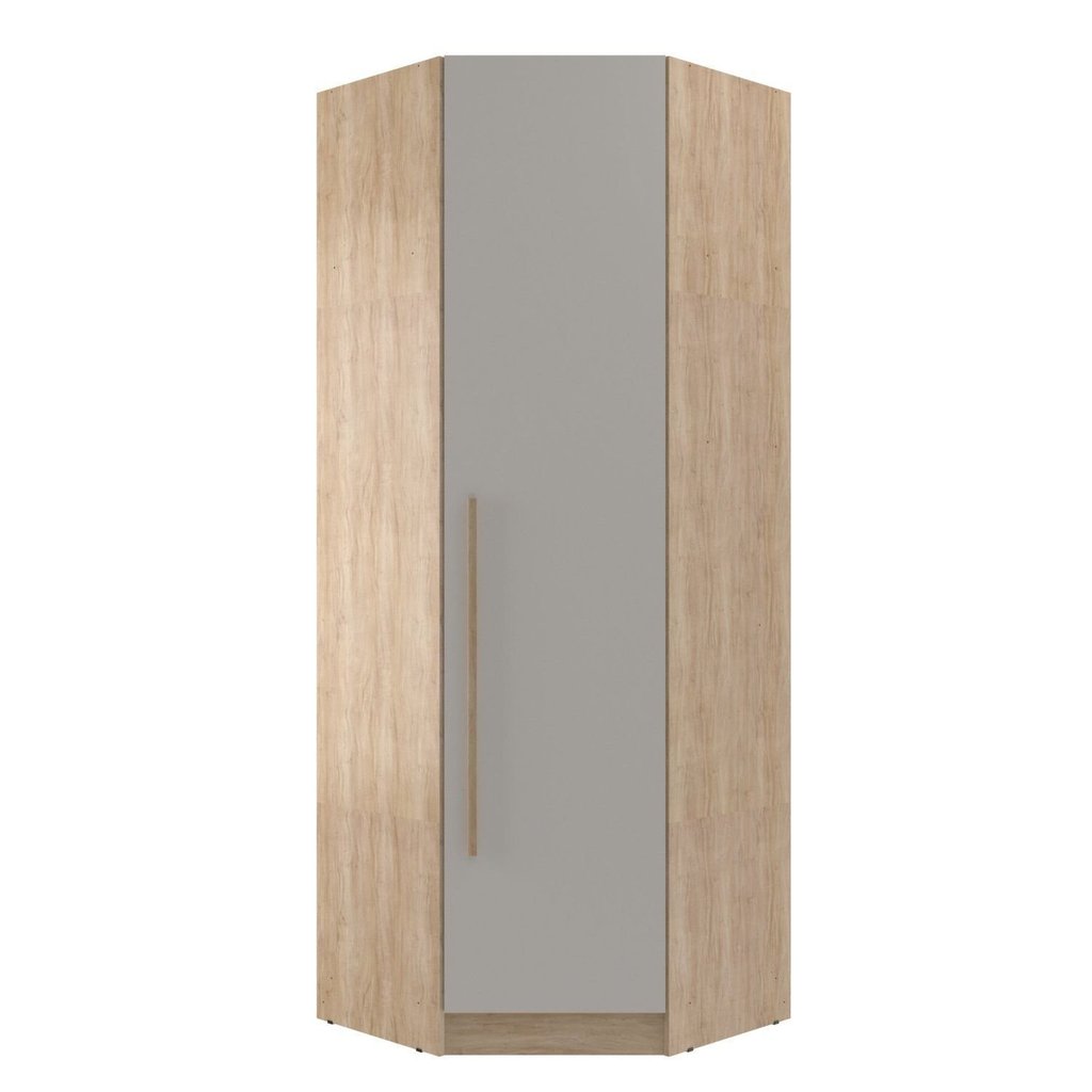 Guarda Roupa Modulado Canto Oblíquo 1 Porta San Diego Bege/Aveiro Oak/Cinza Urbano Cinza · foto 2