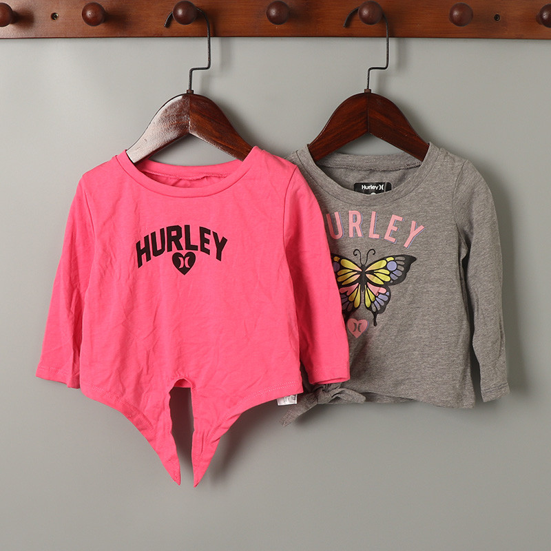 Comércio exterior primavera outono criança meninas camiseta de manga comprida camada Base pulôver 80-120cm