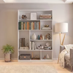 Estante de Livros 120 cm X 180 cm 5 Prateleiras Seattle Yescasa Branco Branco