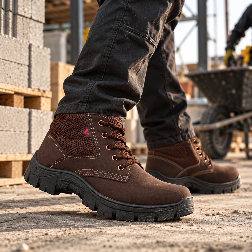 Coturno Masculino Bota de Trabalho Reforçada Antiderrapante Confortável Resistente para Uso Profissional Segurança Total