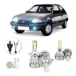 Lâmpadas Ultra Led Chevrolet Kadett 20000lm Alto Baixo e Milha + Pingo Led