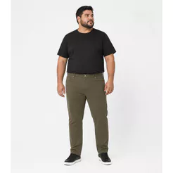 Calça Masculina Em Sarja Diametro Plus Size Verde