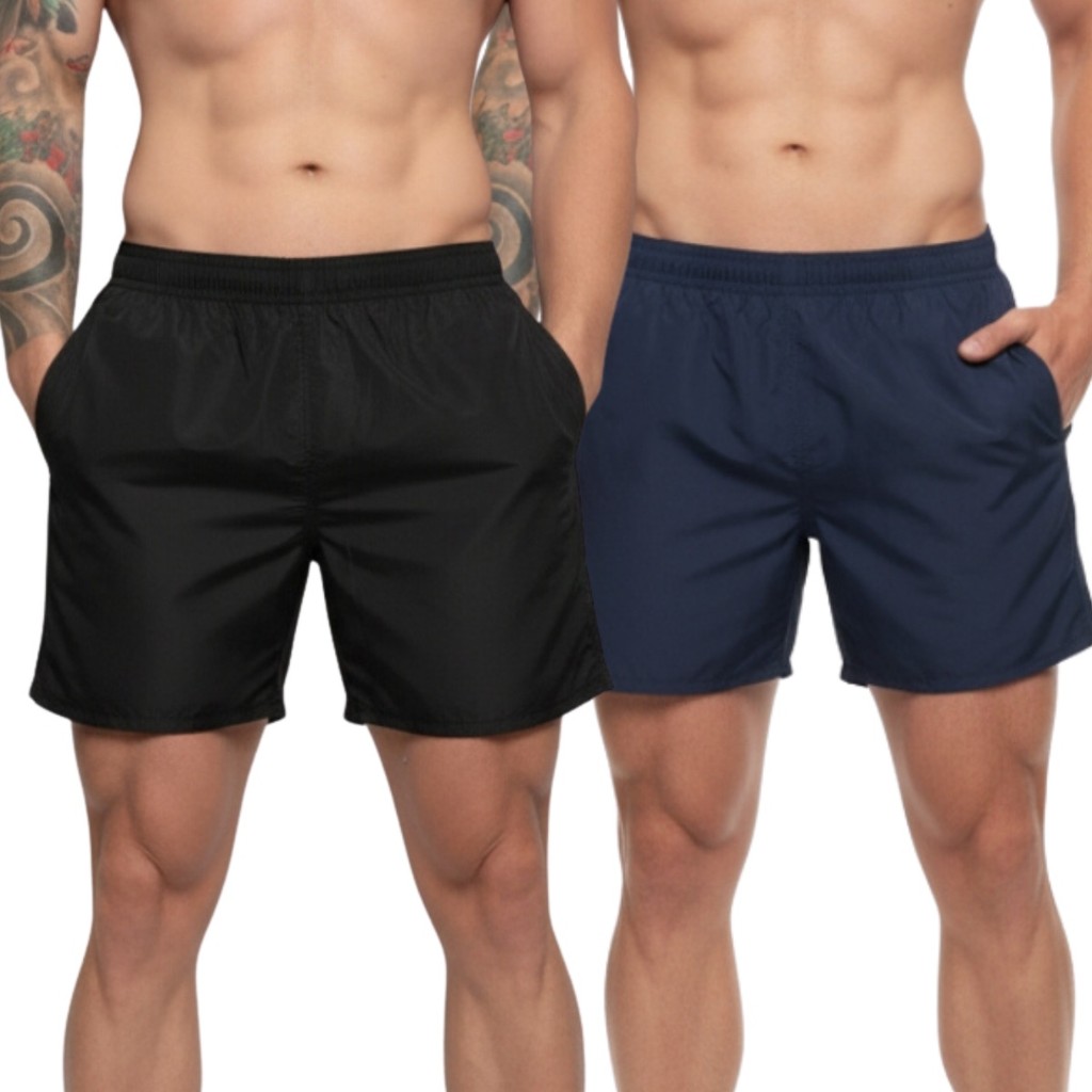 Kit 2 Shorts Masculino Mauricinho Em Poliéster Ajustável Moda Praia Academia Ajustável