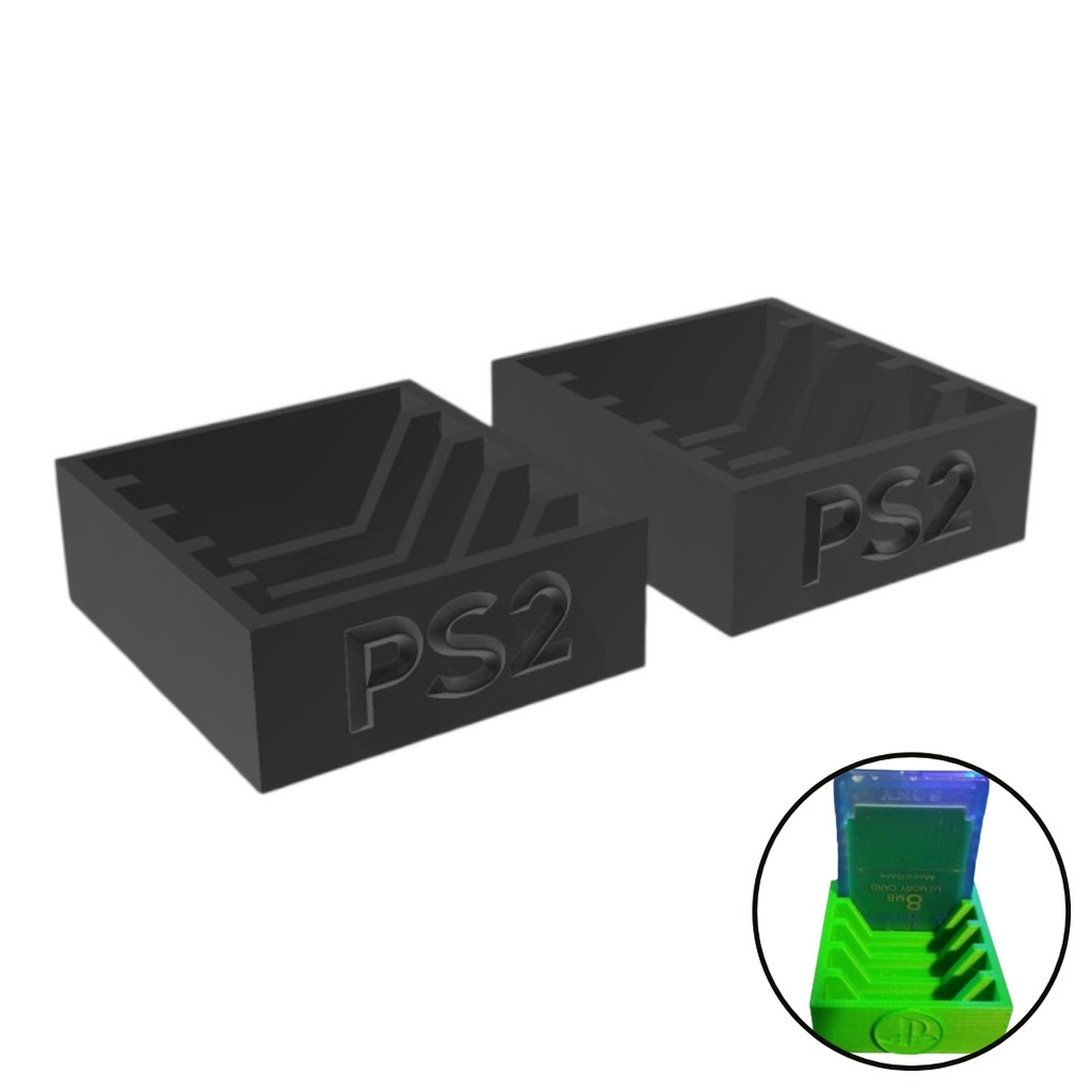 Kit 2 Suporte Organizador Para Memory Card PS2