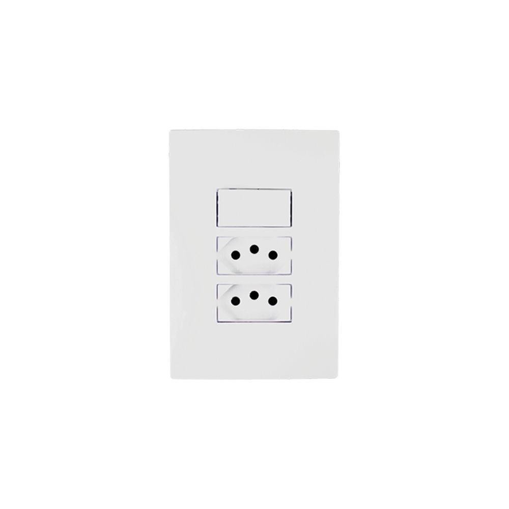 Interruptor com Tomada 2p+t Branco i9 - Ilumi em Oferta na Shopee
