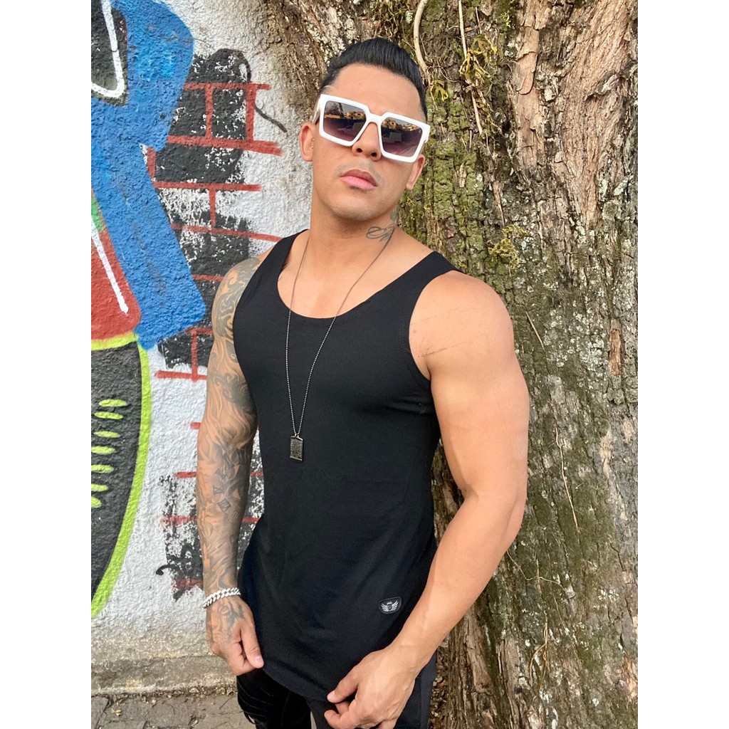 Camiseta Regata Slim Com Elastano