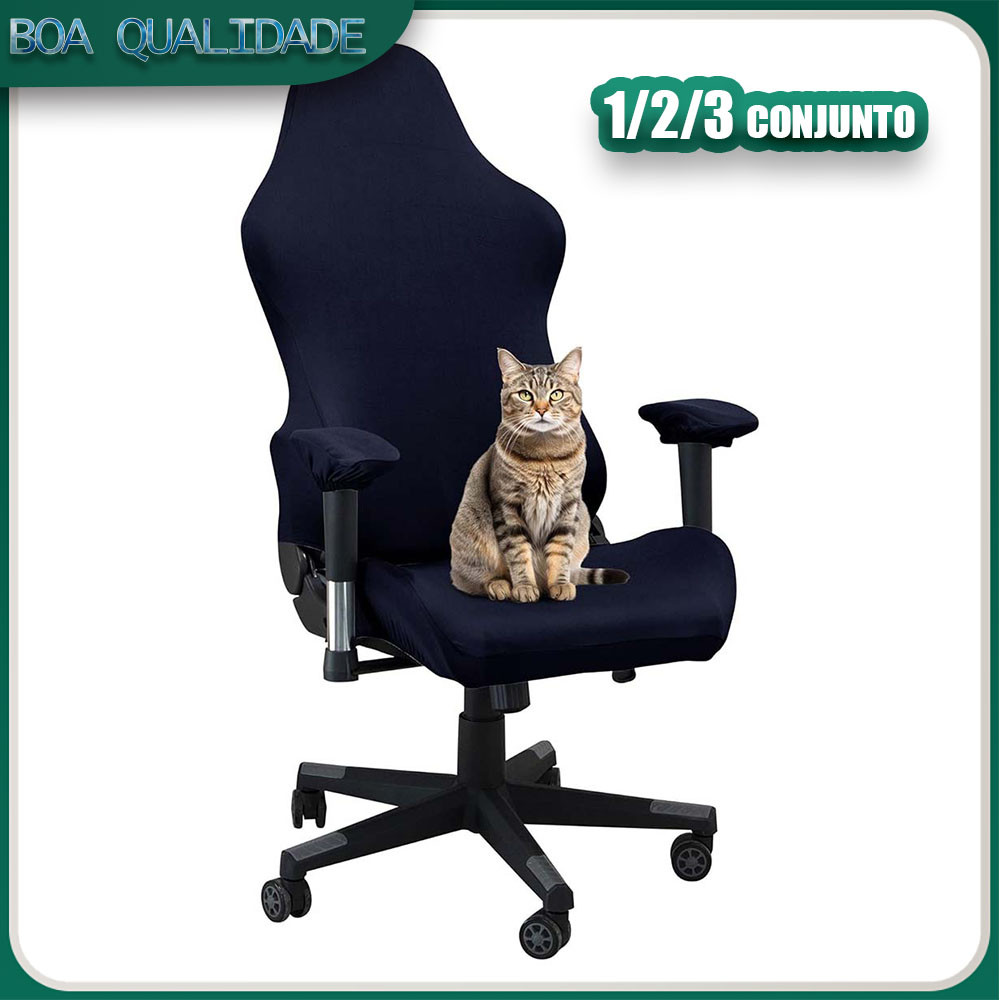 Azul Marinho Capa Universal Giratória Para Cadeira De Escritório, Assento , Encosto e Braço 1/2/3 conjuntos
