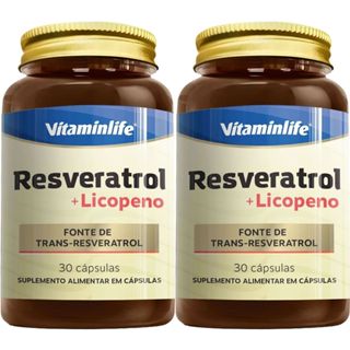 Kit 2X Resveratrol + Licopeno - 30 Cápsulas - VitaminLife em Oferta na Shopee