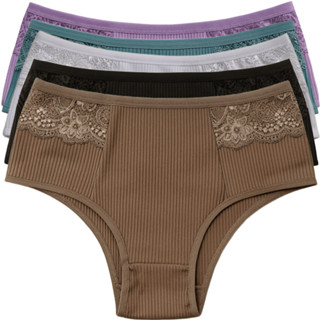 Kit 2/3/4/5/10 Calcinha Feminina Unidades Tecido Canelado Com Renda Confortável Lingerie Básica Calsinha em Oferta na Shopee