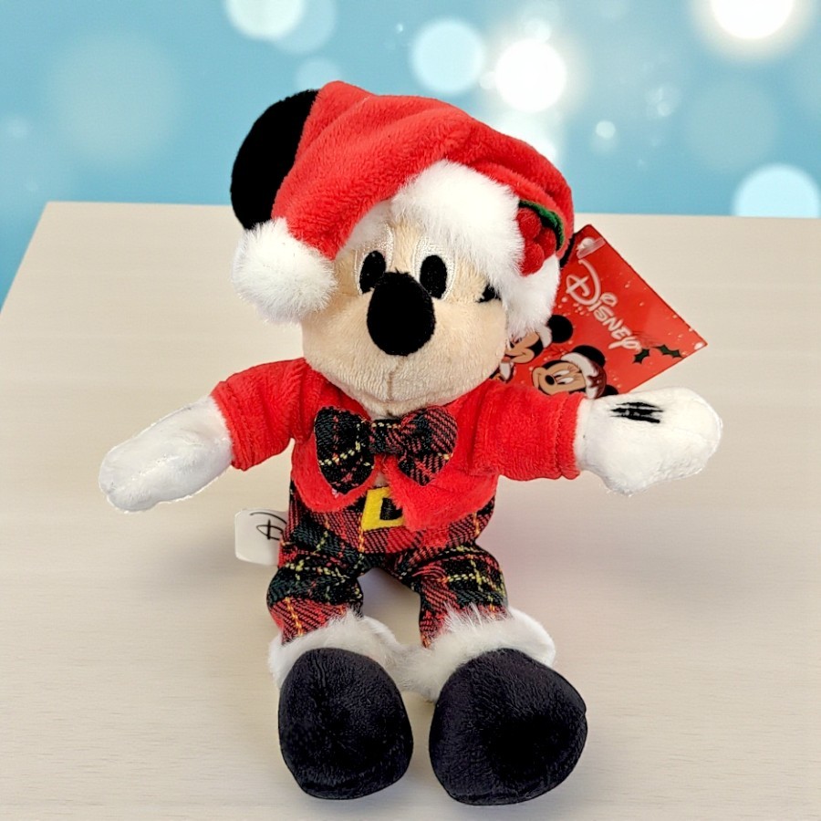 Pelúcia Mickey Mouse de Natal - Xadrez Verde e Vermelho - 15cm - 1 unidade - Disney Original - Rizzo em Oferta na Shopee