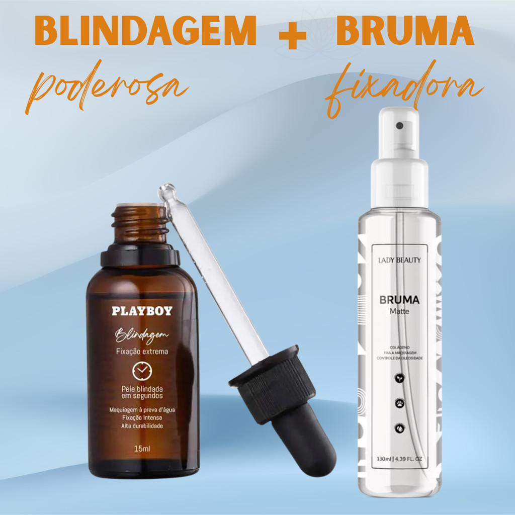 Kit Blindagem Poderosa 15 ml Playboy + Bruma Fixadora Matte Refrescante Lady Beauty em Oferta na Shopee