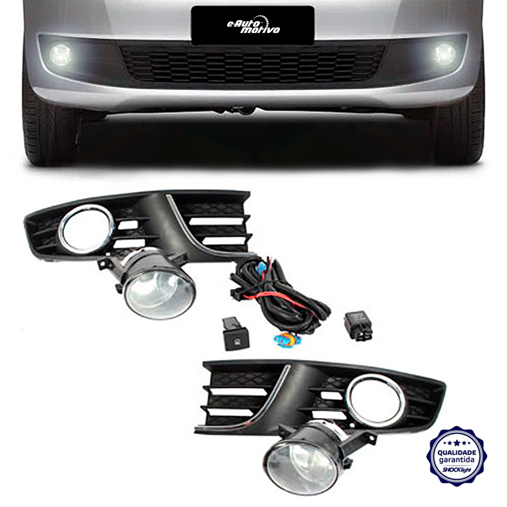 Farol de Milha Volkswagen Polo 2013 a 2014 Shocklight Auxiliar Neblina Botão Original Kit em Oferta na Shopee