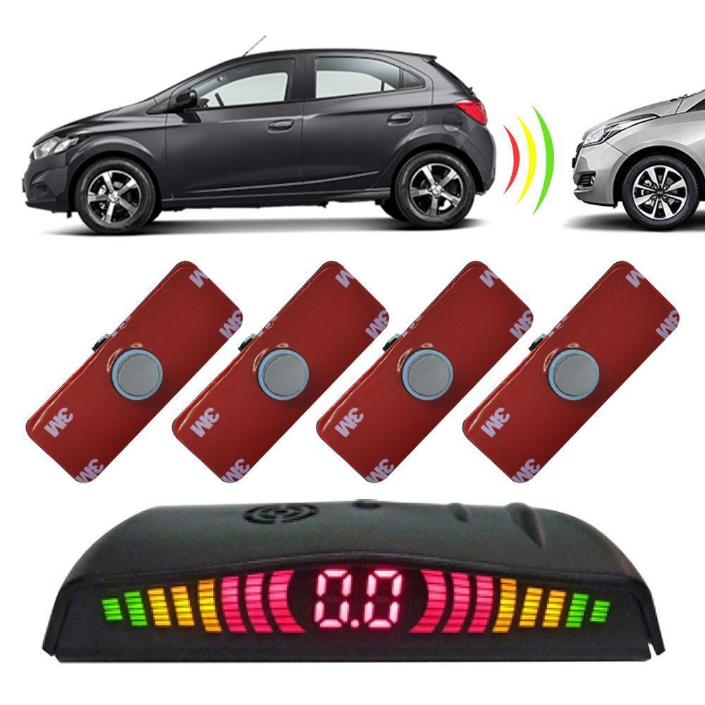 Sensor de Estacionamento 4 Pontos com Visor de LED Orbe 16,5mm Embutir Primer Universal