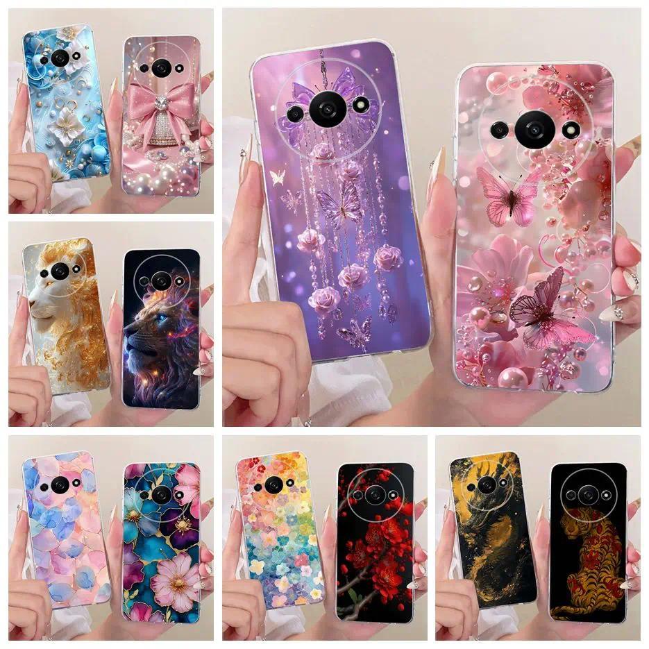 Para Xiaomi Redmi A3 A3X Caso Novas Flores Borboleta Pintada Capa Macia Fina De Telefone Pro A4 RedmiA3 RedmiA4 Embalage