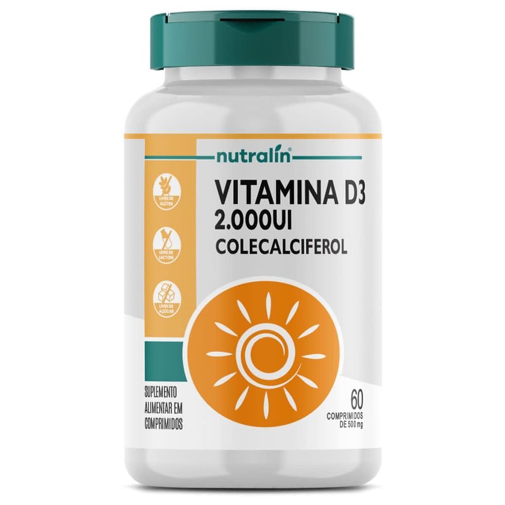 Vitamina D3 2000UI - 60 Comprimidos - Nutralín em Oferta na Shopee