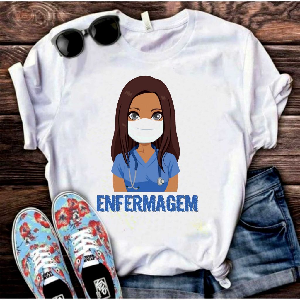 Camisa Tecnico de Enfermagem Enfermeira Enf Blusa 80 T-Shirt Camiseta  Blusa  Unissex DR