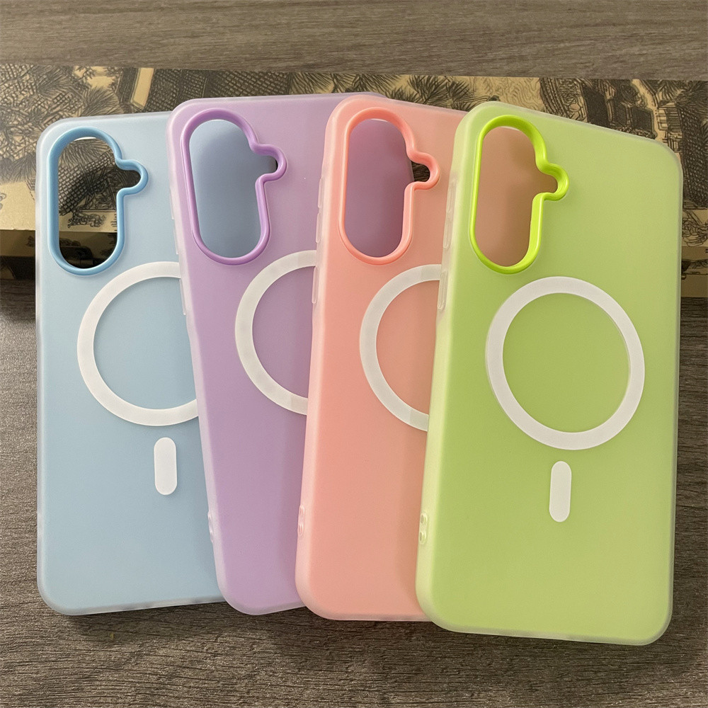 Doce Cor Magnética Caso De Telefone Para Samsung A07 A17 A06 A16 A26 A36 A56 A05 A05S A15 A25 A35 A55 A54 4G 5G Fosco 2 