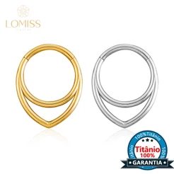 Piercing Argola Nariz Titânio PVD Articulado 2 Fileiras Curvo Interno Nostril Septum Piercing Orelha