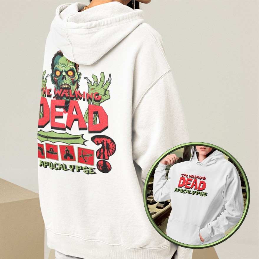 Moletom The Walking Dead Apocalipse Zumbi Blusa De Frio Com Capuz Algodão Premium