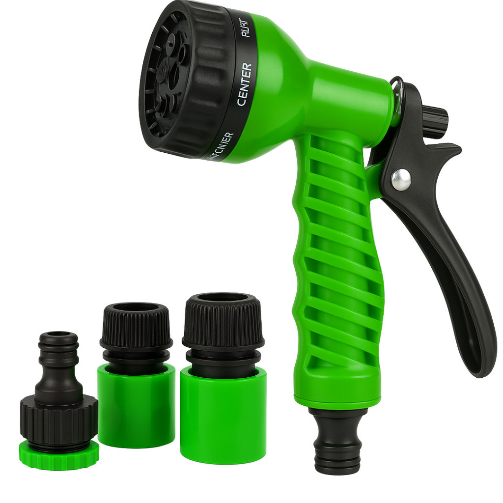 Esguicho Para Mangueira Jardim Flexível Pistola 7 Jatos Bico Com Acessórios