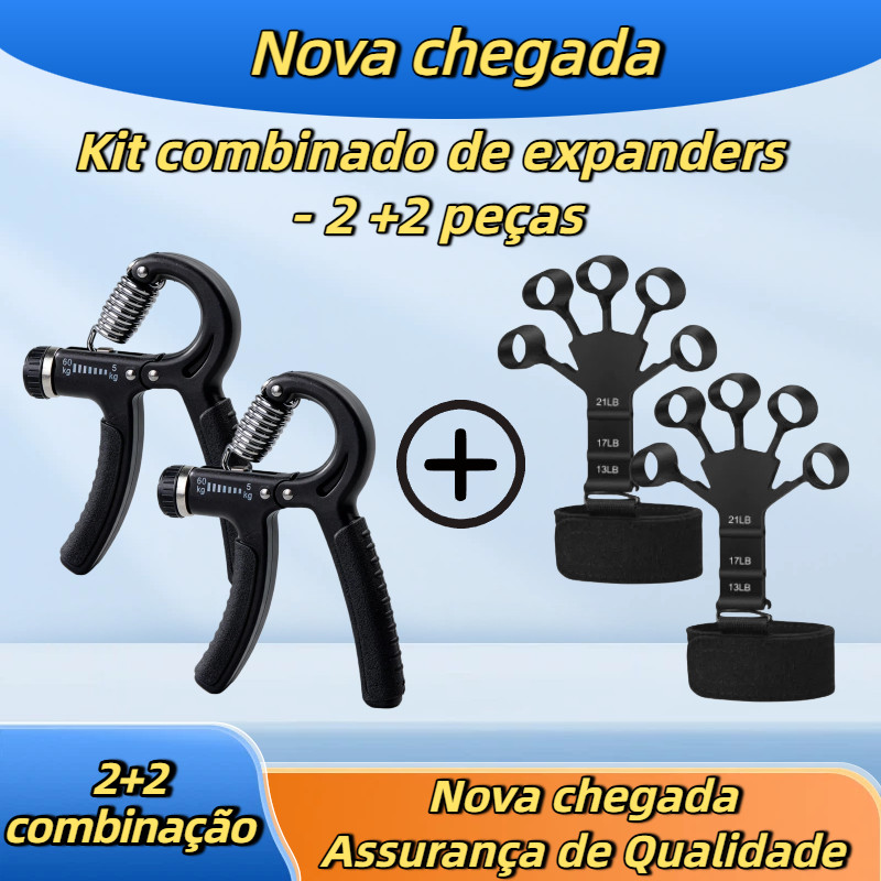 KIT 2 Hand Grip Mola Com Ajuste 5kg A 60kg Fisioterapia Extensores de dedo