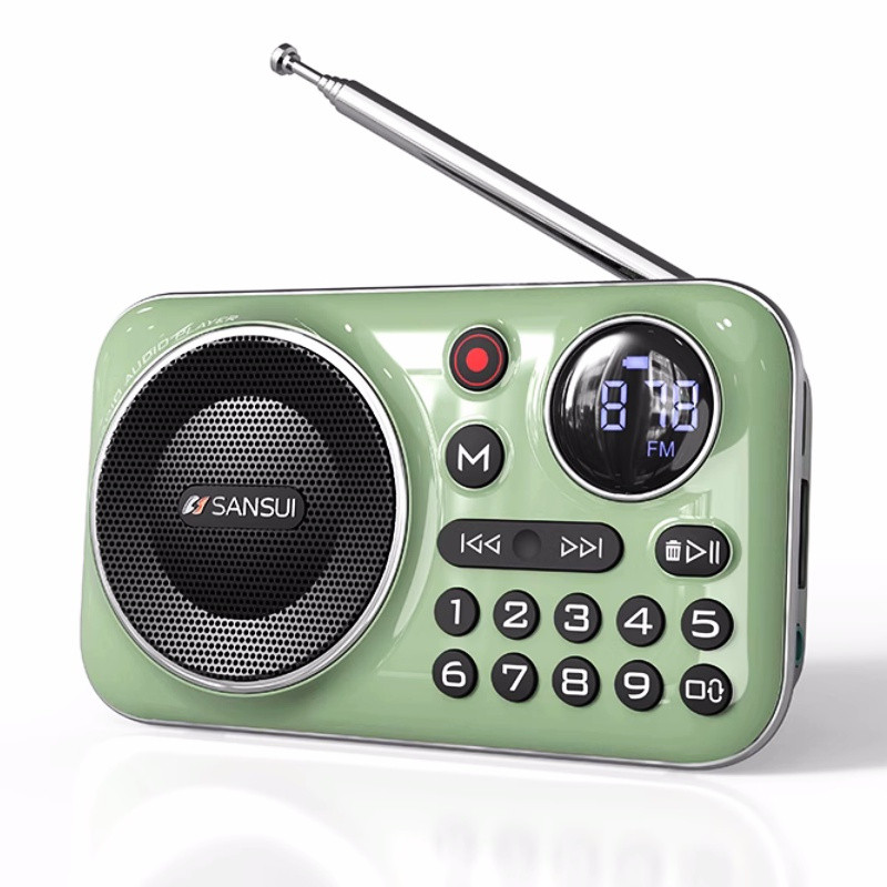 SANSUI F21 Alto-Falantes Bluetooth Mini Rádio FM Portátil Sem Fio Para Idosos Cartão TF Multifuncional Ao Ar Livre/USB M