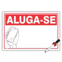 Placa Aluga-se Casa Comércio Terreno Imóvel 30x20cm + Caneta