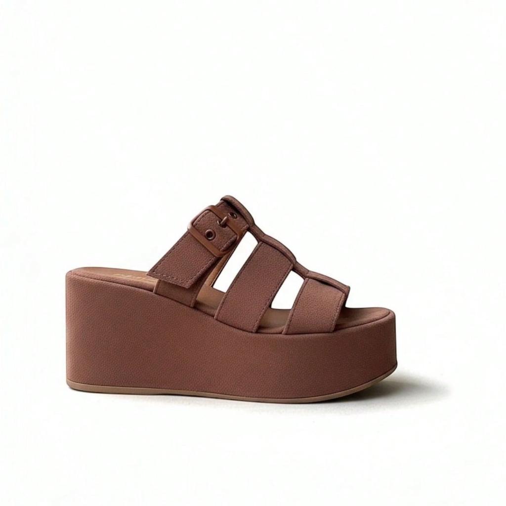 TAMANCO FEMININO GLADIADORA PLATAFORMA - CAMURÇA PRIMAVERA/VERÃO — imagem 2 de 2