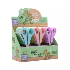 Tesoura Escolar Plus Pastel Trend Display com 24 Unidades Leo&Leo Leonora - 72005