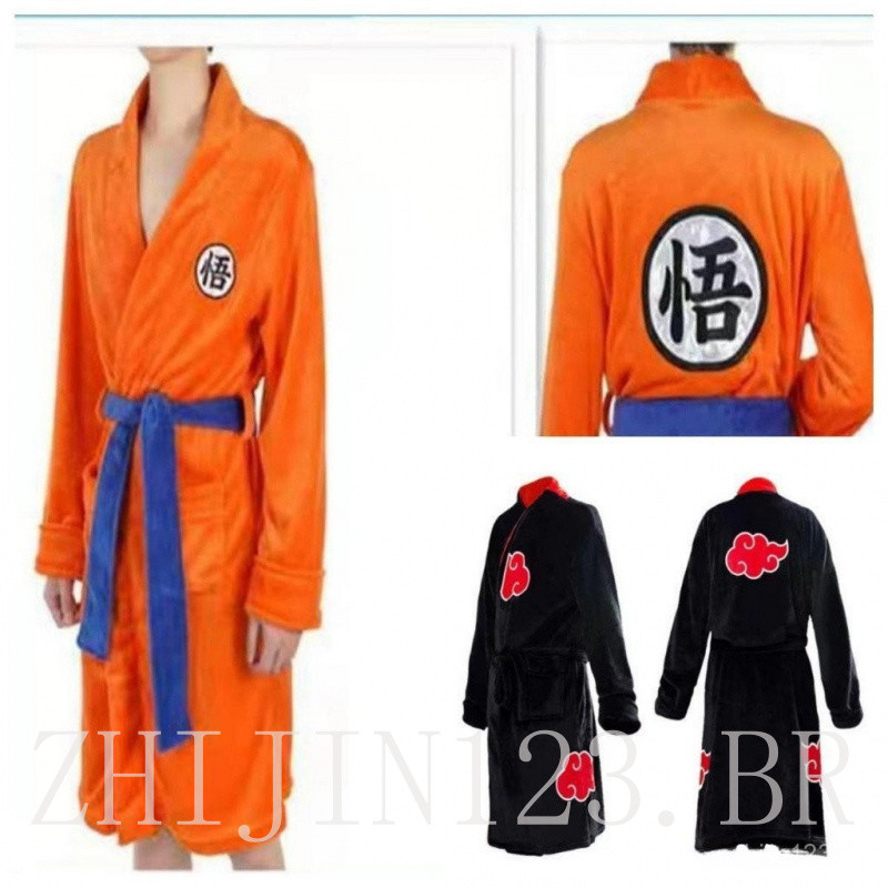 Roupas de Flanela para Adultos e Crianças Son Goku - Estilo Clássico e Confortável de Dragon Ball