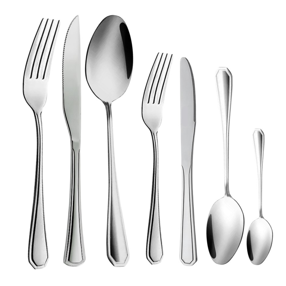 Faqueiro 42 Peças Garfo Colher Faca e Colher Inox Em Casa Tem Linha Silver
