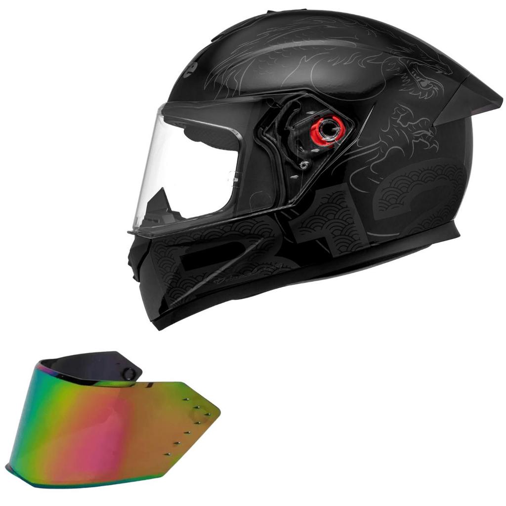 Capacete Bieffe B12 Imperium Preto Moto + Viseira Camaleao