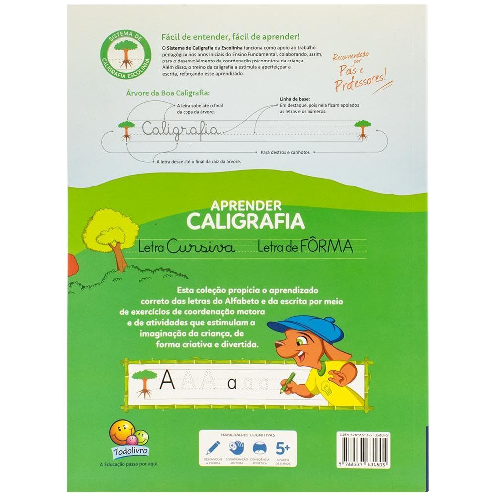 Escolinha | Aprender Caligrafia - Letra de Forma | Capa Brochura — imagem 2 de 2