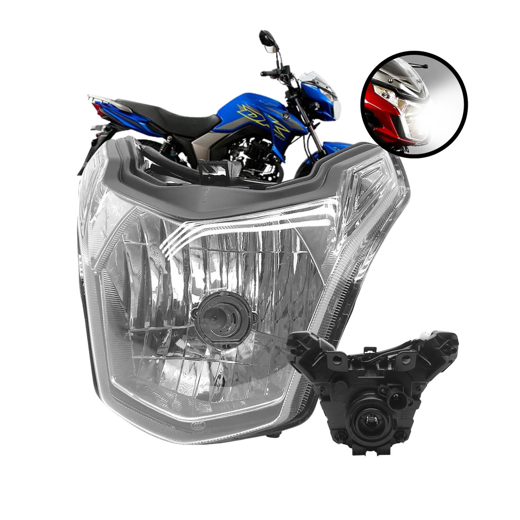 Farol Completo Dianteira Bloco Óptico Haojue DK 150 2017 a 2024 Lente Refletor Carcaça