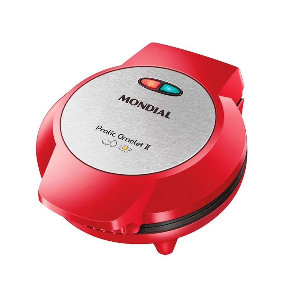 Omeleteira Elétrica Mondial Pratic Omelet II Vermelho/Inox 800W 220V - OM-04-RI em Oferta na Shopee