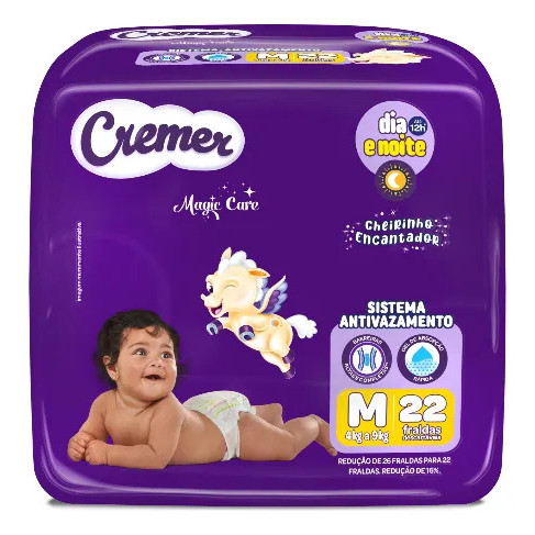 Fralda Cremer Jumbo M 22 Unidades