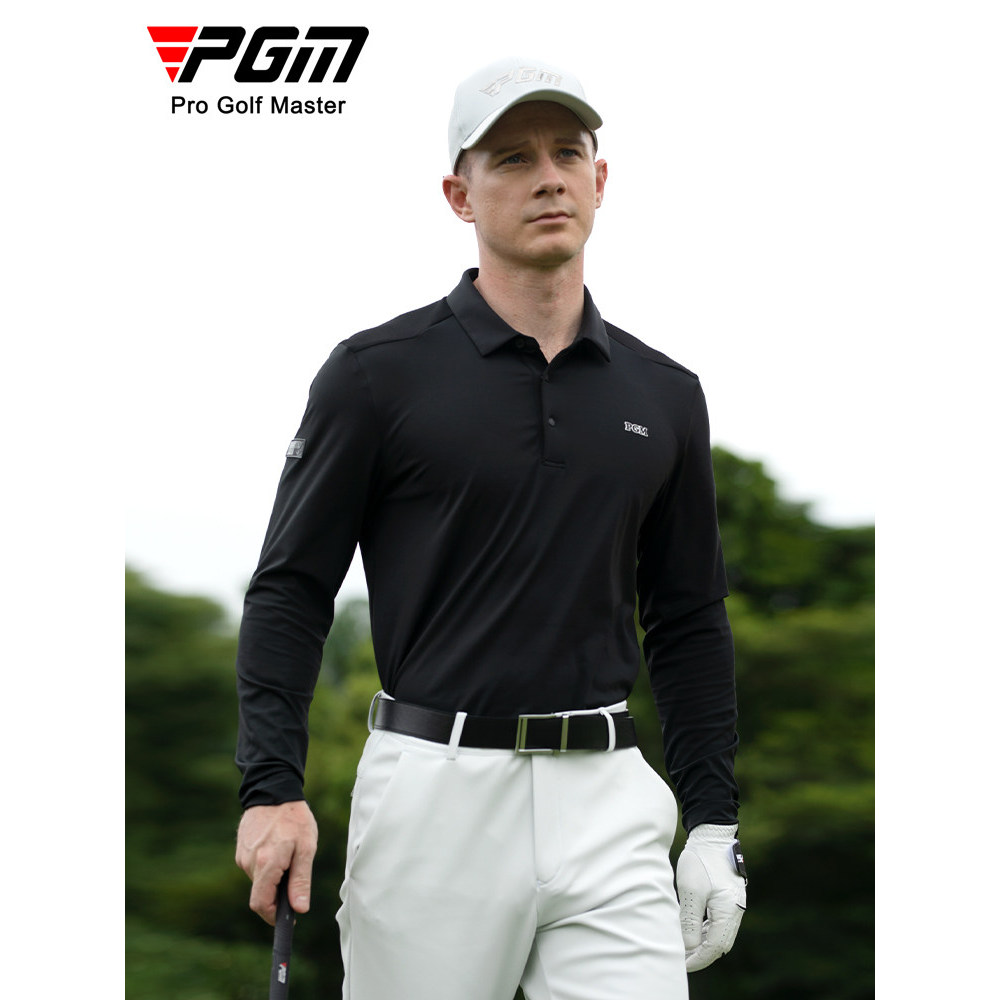 PGM Roupas de Golfe Masculinas Primavera Camiseta de Manga Comprida Esportes Top de Alta Elástica Roupas Masculinas Cami