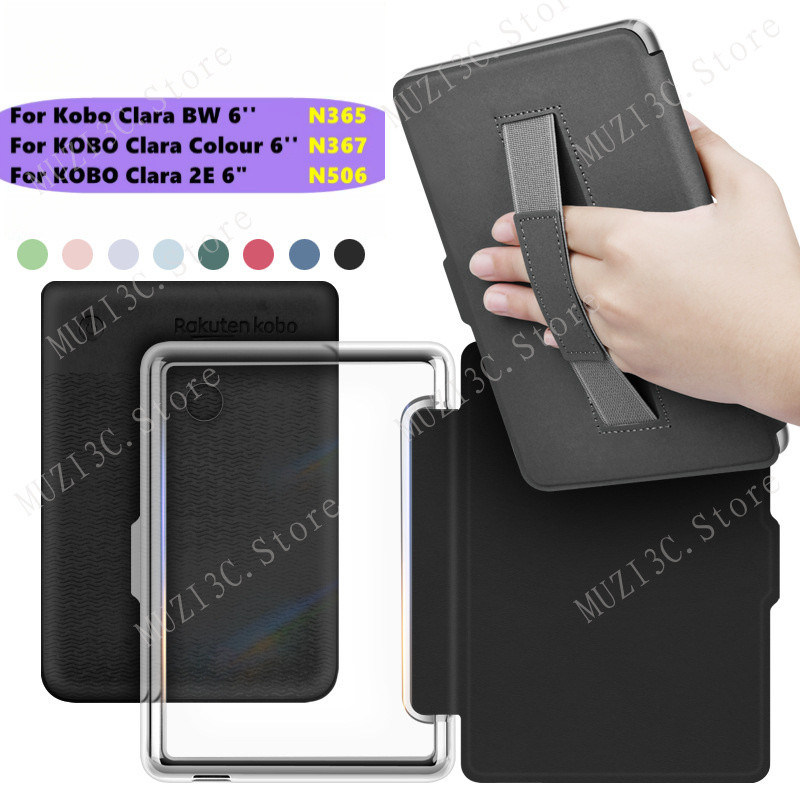 Capa Portátil E Acrílica Para Kobo Clara Cor BW 2E 6 " Modelo N506 N367 N365 eReader , Flip Com sleep wake-up