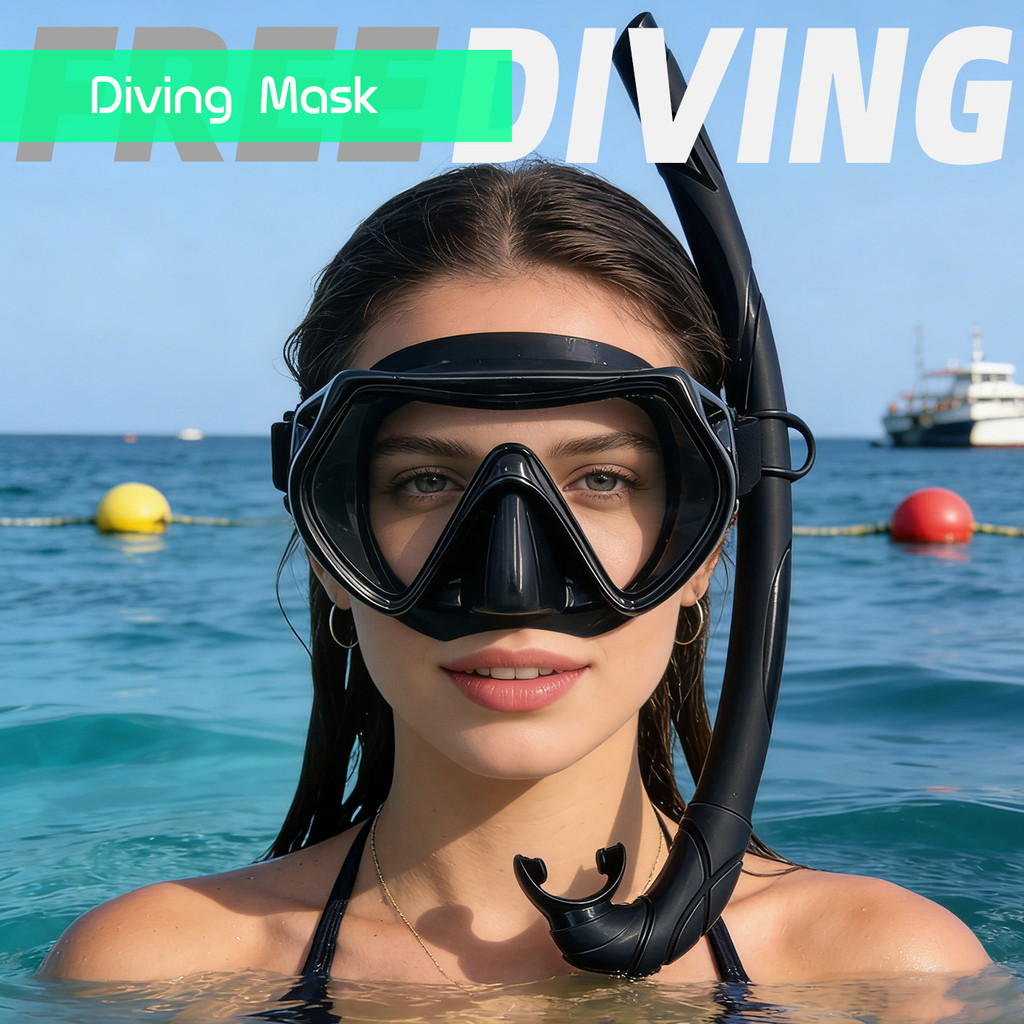 Adulto das mulheres dos homens Silicone integrado óculos de mergulho elástico molhado Snorkel mergulho grande visão prot