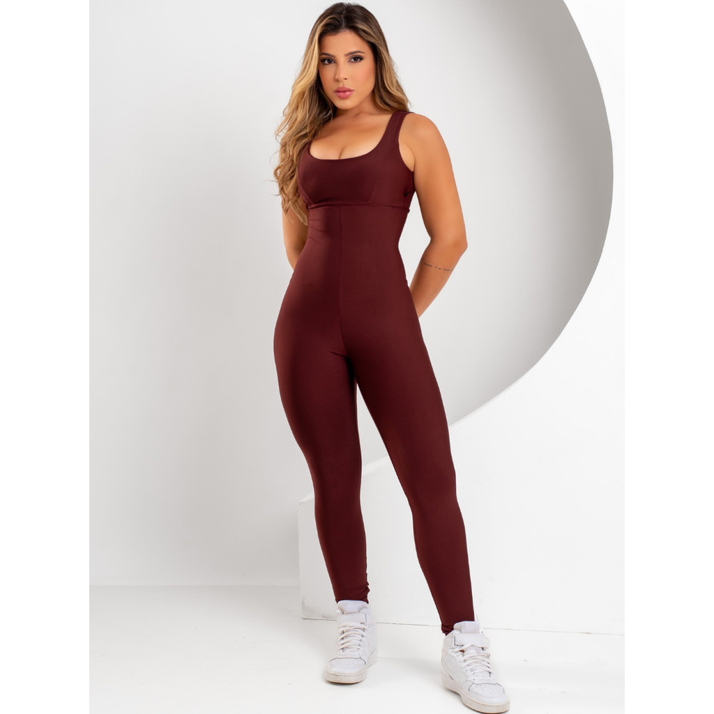 Kit 2 Macacões Longos Zero Transparência Fitness Premium Legg Feminino Academia Treino Bojo Removível Conjunto — imagem 2 de 2