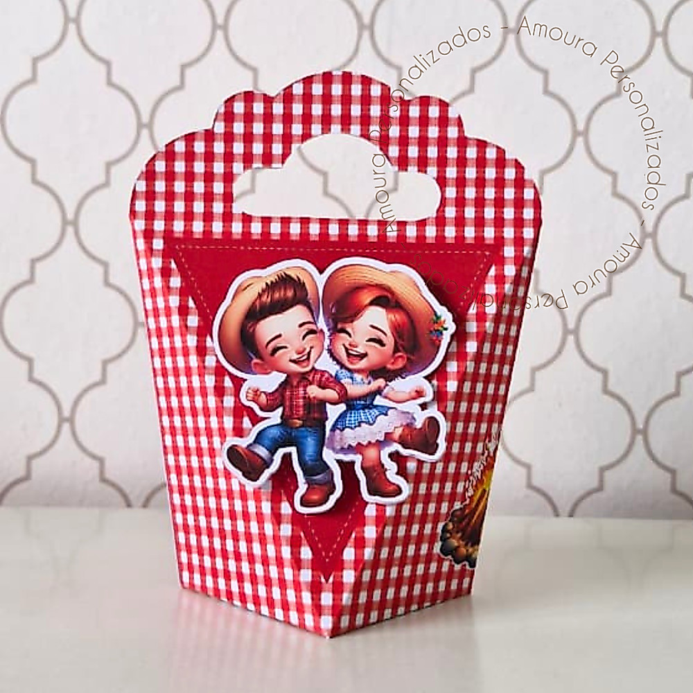 CAIXA TRIANGULOVE PERSONALIZADA PARA LEMBRANCINHAS FESTA JUNINA|CAIXINHAS|ANIVERSARIO|SÃO JOÃO
