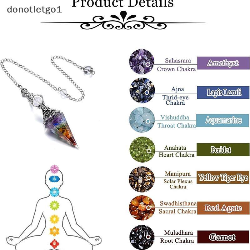 DON Natural 7 Chakra Cura Cristais Pêndulo Para Radiestesia Adivinhação Quartzo Pedra Pêndulos Antigo Reiki Pingente Jói