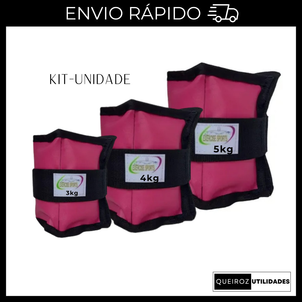 KIT Caneleira de Peso Rosa unidade de 3Kg + 4Kg + 5Kg Treino/Exercício/Academia/Crossfit/Fitness/Musculação oferta