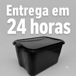 Kit 2/4/6/8/ Caixa Organizadora 15 Litros Preta Com Tampa e Trava Multiuso Empilhável Premium