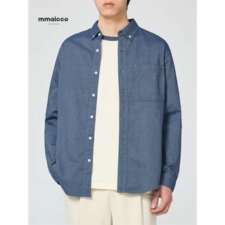Momaike roupas masculinas 2024 primavera verão novo estilo camisa de manga comprida masculina solta puro algodão jaqueta