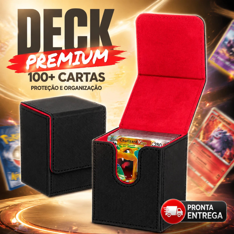 Estojo Porta Cartas Deck Box 100+ Premium Para TCG MTG Pokémon